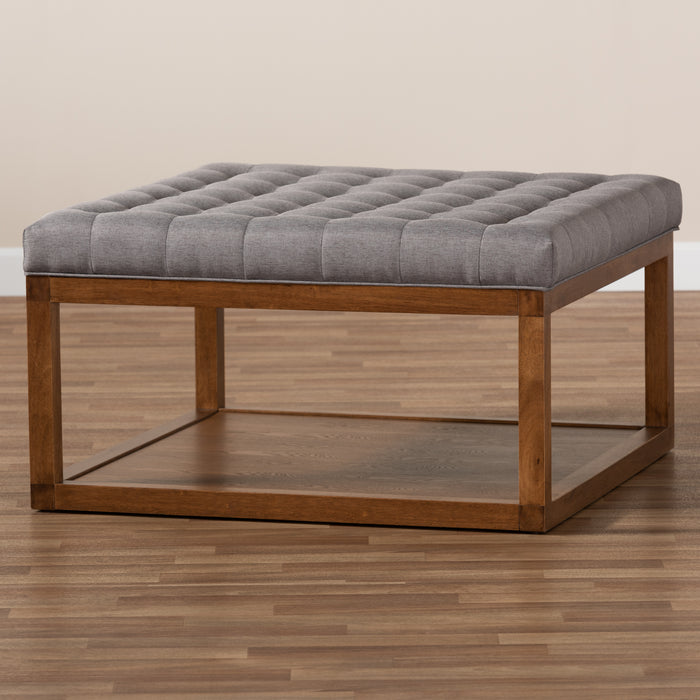Alvere Modern Wood Ottoman