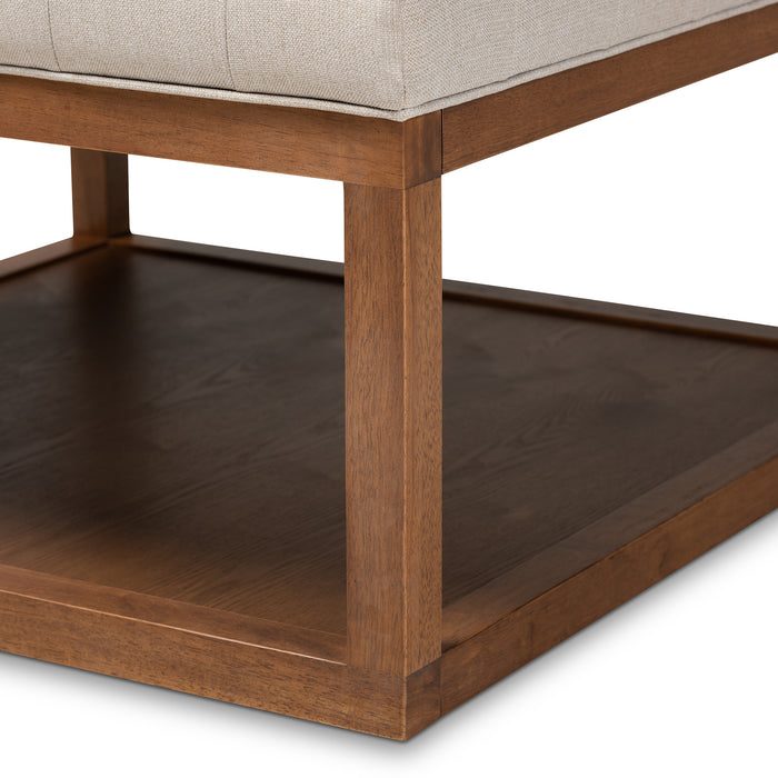 Alvere Modern Wood Ottoman