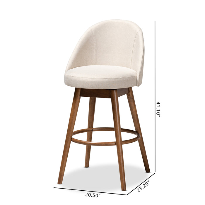 Carra Mid-Century (Set of 2) Wood Bar Stools