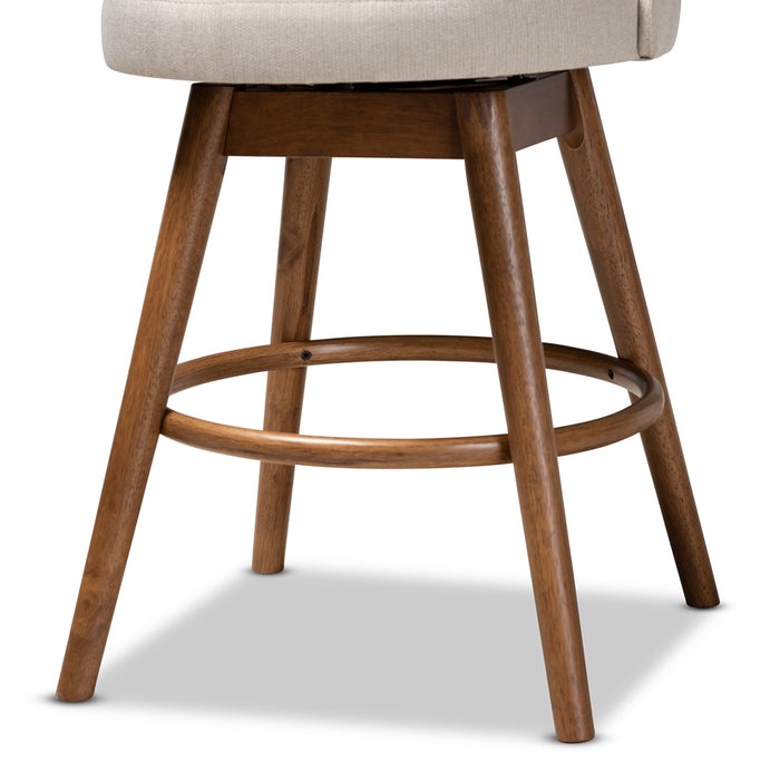 Carra Mid-Century (Set of 2) Wood Counter Stool