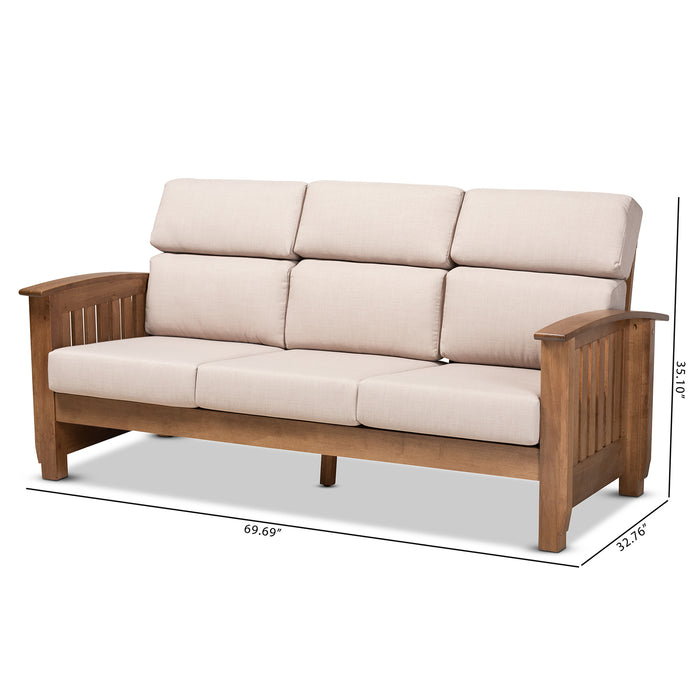 Charlotte Modern (3-Seater) Wood Sofa