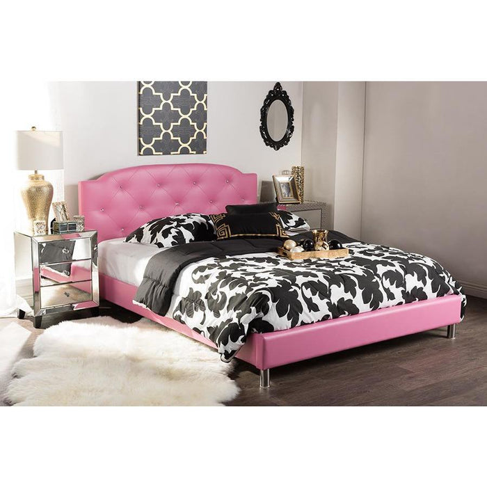 Canterbury Contemporary Leather Platform Bed