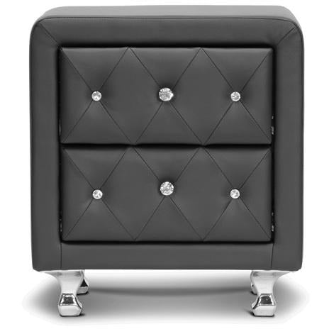 Stella Contemporary (2-Drawer) Leather Nightstand