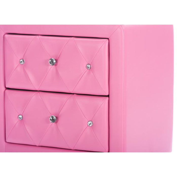 Stella Contemporary (2-Drawer) Leather Nightstand