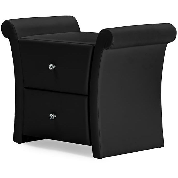 Victoria Contemporary (2-Drawer) Leather Nightstand
