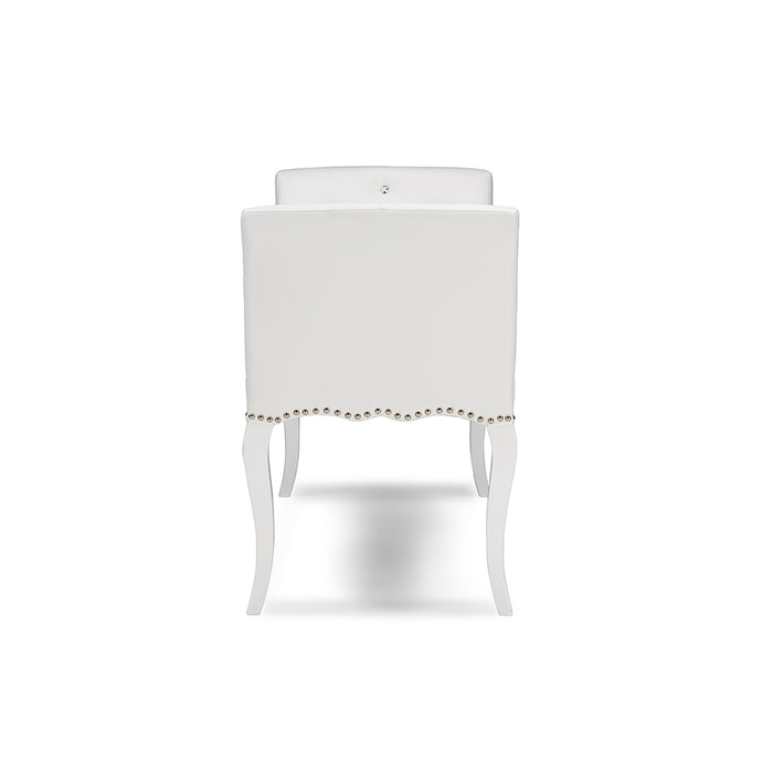 Kristy Contemporary Leather Seating Bench