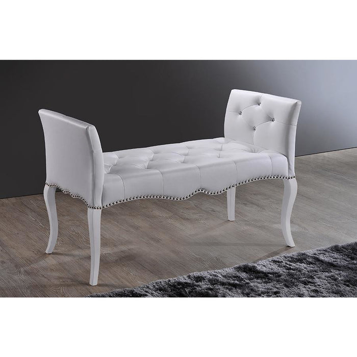 Kristy Contemporary Leather Seating Bench