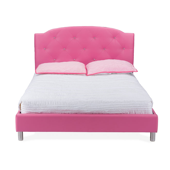 Canterbury Contemporary Leather Platform Bed