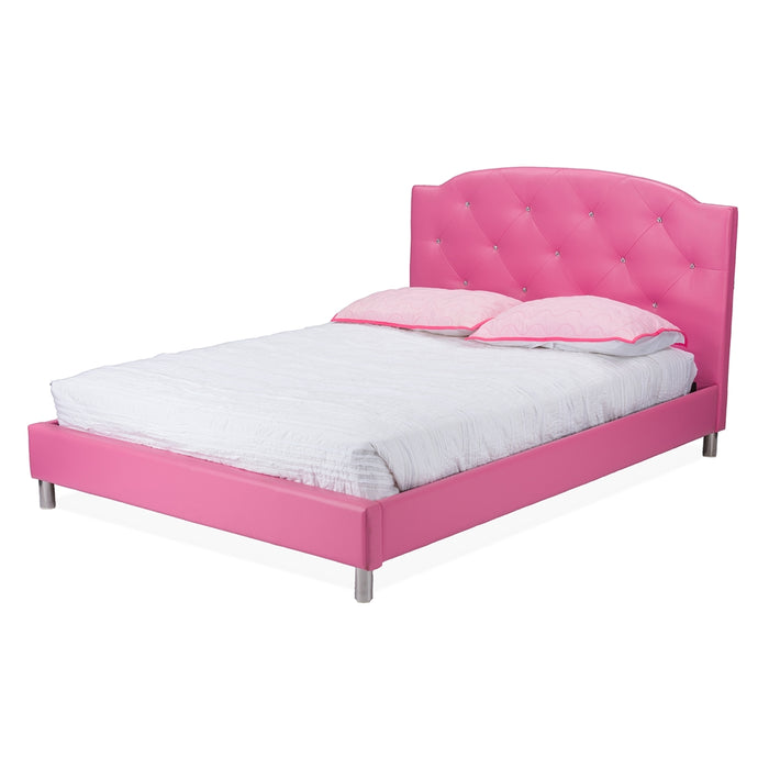 Canterbury Contemporary Leather Platform Bed