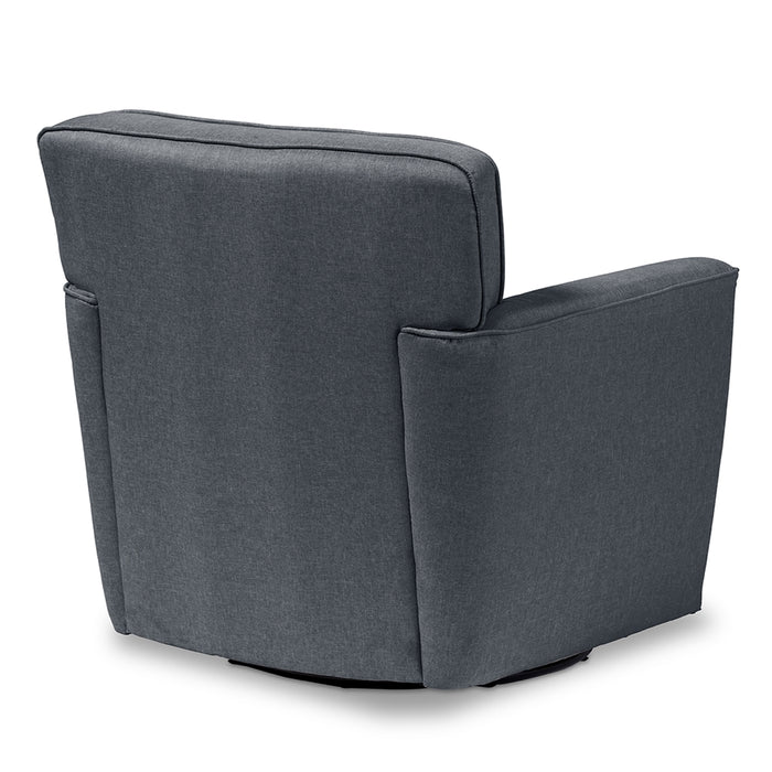 Canberra Modern Wood Swivel Armchair
