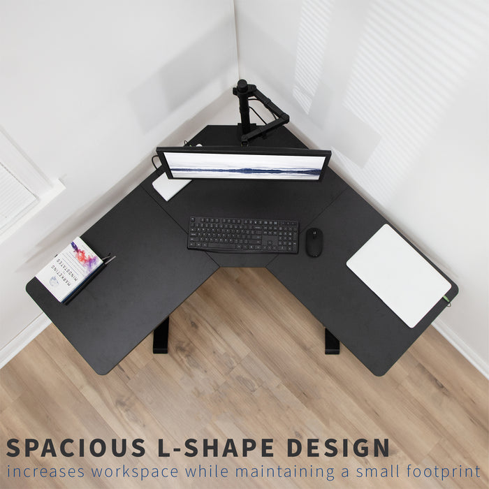 Standing L-Shaped Desk with Black Base (47.2" x 47.2" x 29.2")