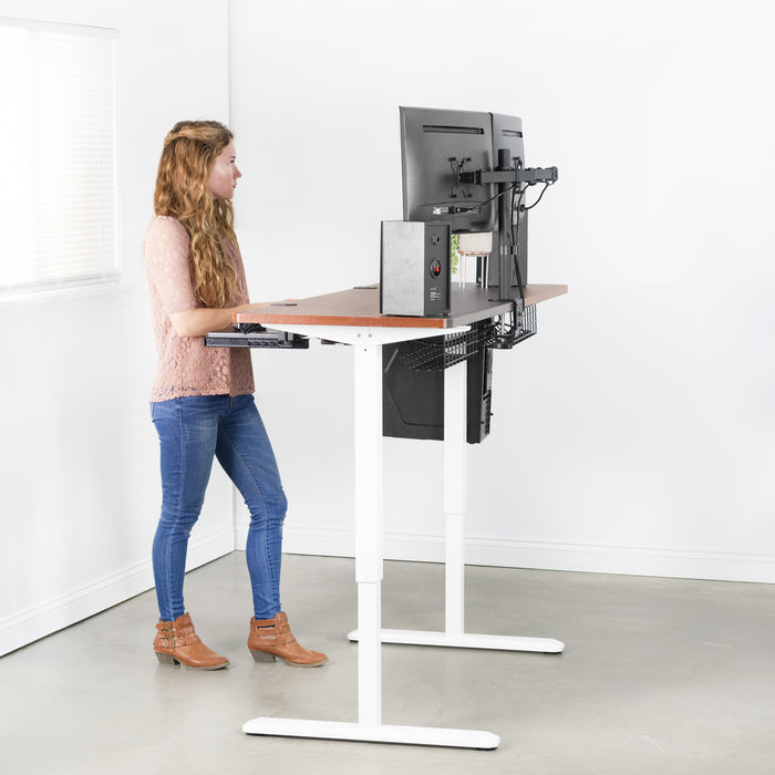 Standing Desk Premium Touch Screen with White Base (60" x 24")