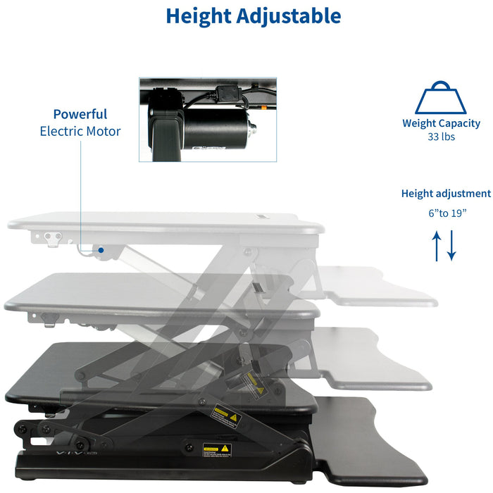 Electric Height Adjustable Standing Desk Converter (36")