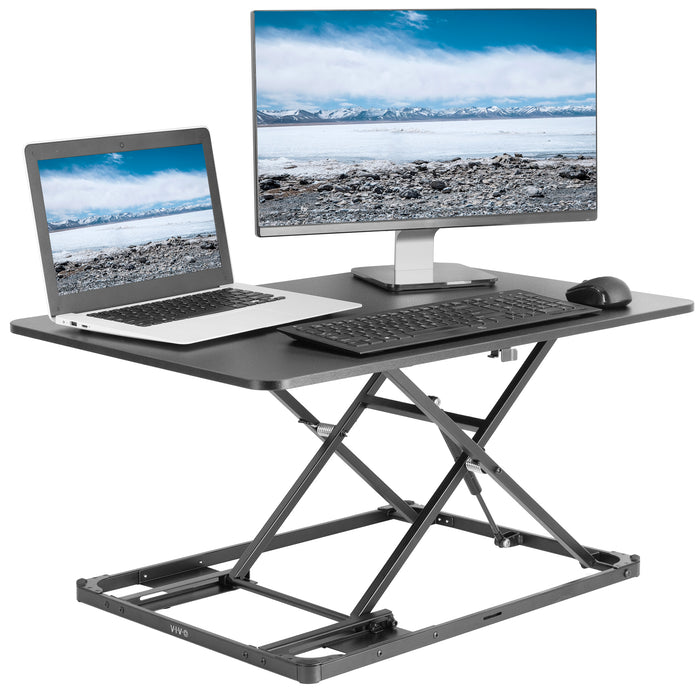 Ultra-Slim Single Top Height Adjustable Desk Converter (31")
