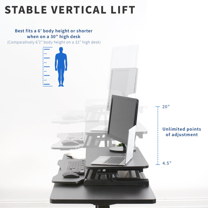 Corner Height Adjustable Desk Converter