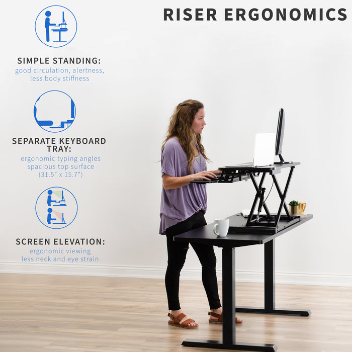 Corner Height Adjustable Desk Converter