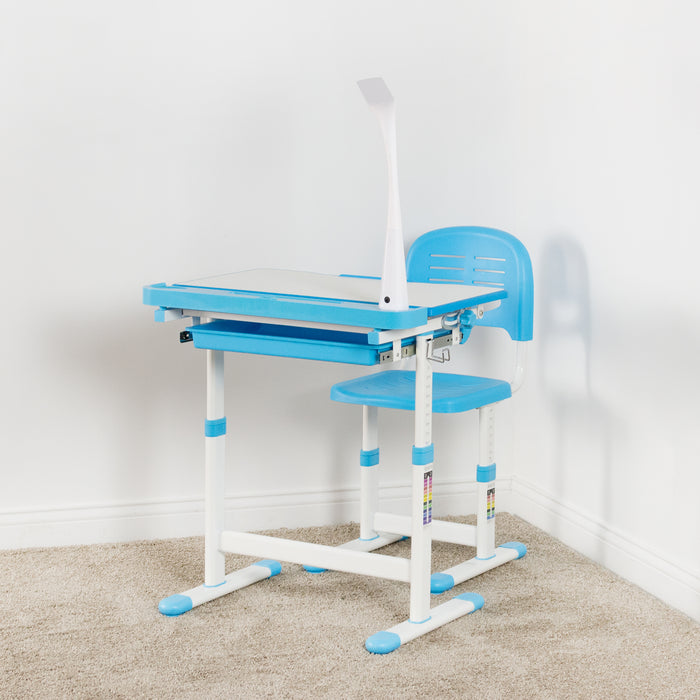 Gray Kids’ Height Adjustable Desk and Chair
