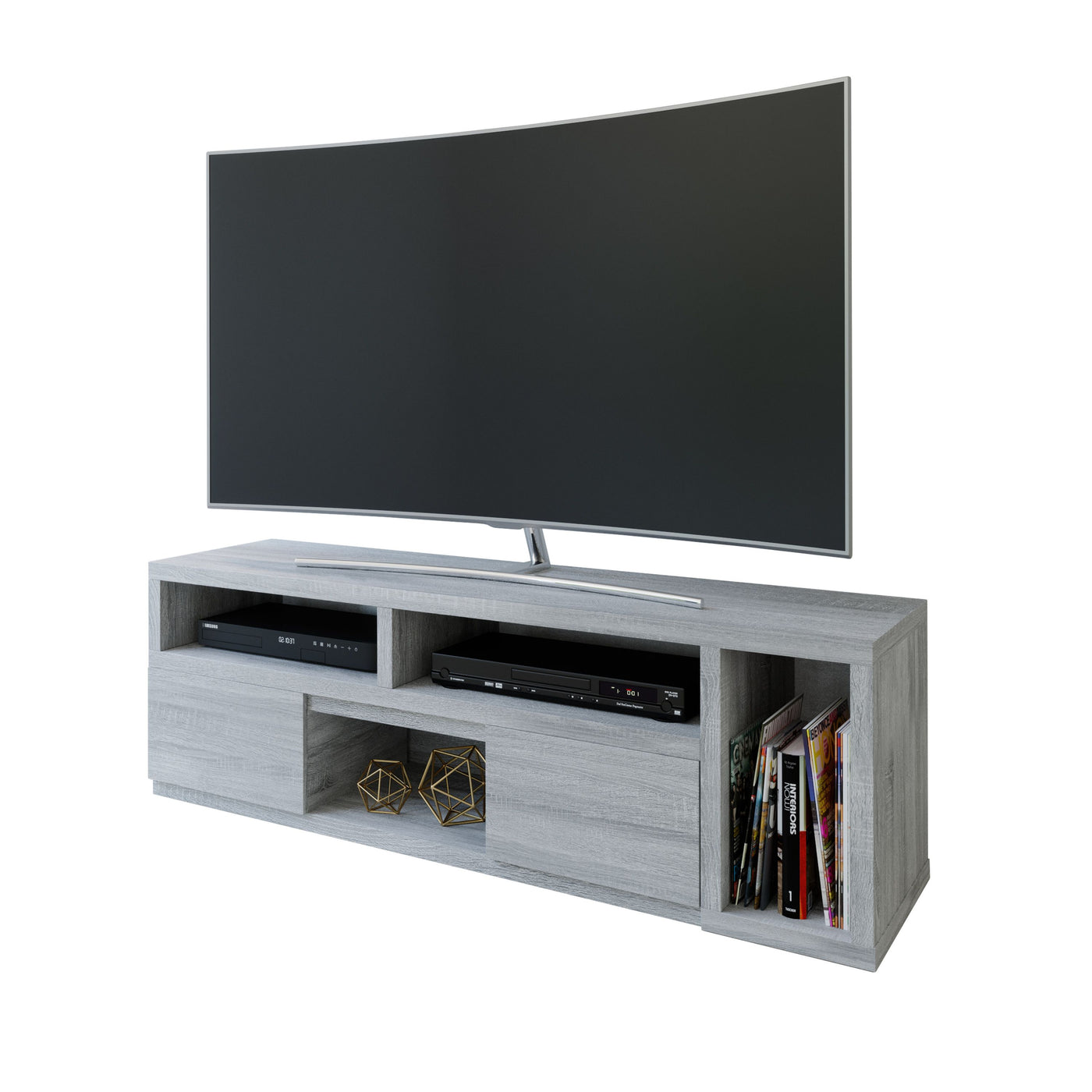 Techni Mobili Modern Gray Adjustable TV Stand Console - TV's up to 65 ...