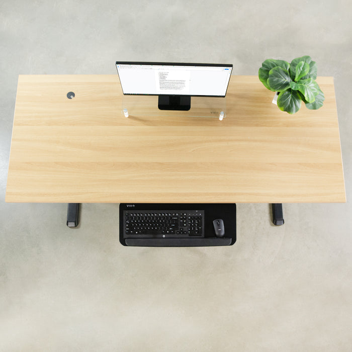 Black Under Desk Keyboard Tray with Spacer Brackets