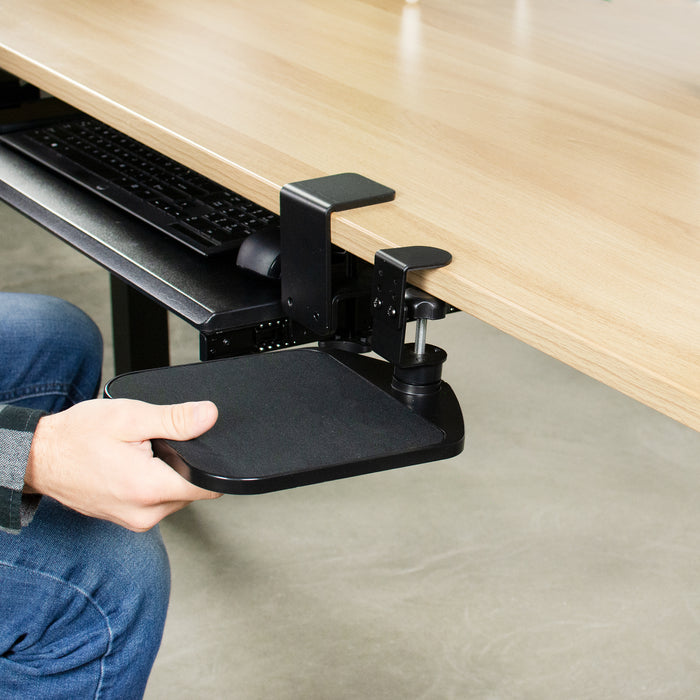 Clamp-on Mouse Pad and Device Holder