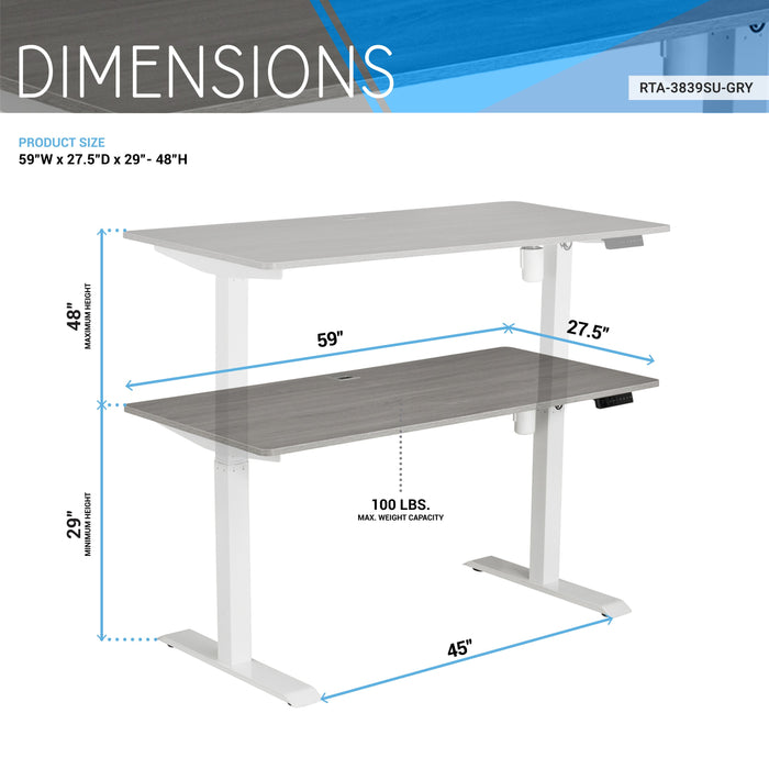 Techni Mobili Electric Height Adjustable Desk