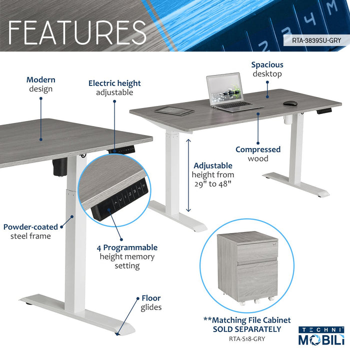 Techni Mobili Electric Height Adjustable Desk