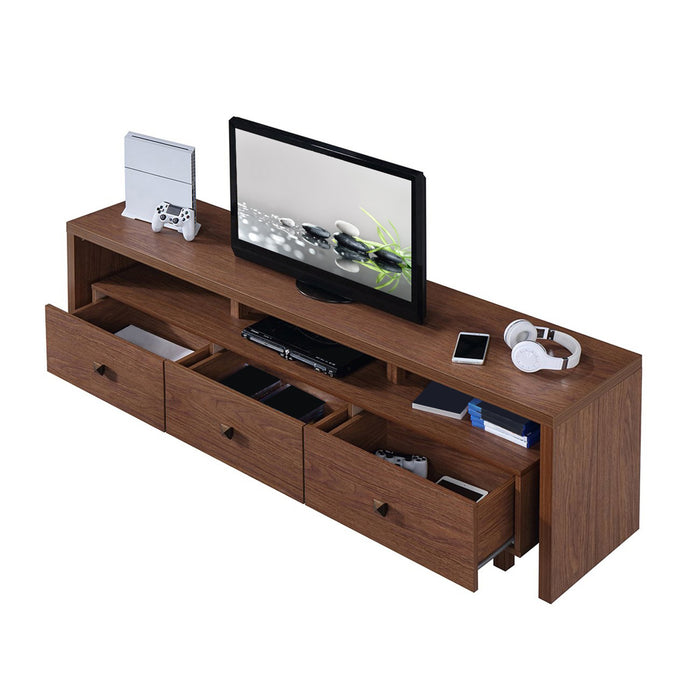 Hickory (3-Drawers 3-Shelves) Wood TV Stand