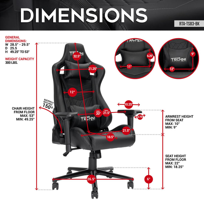 Techni Sport Modern Ergonomic Gaming Chair