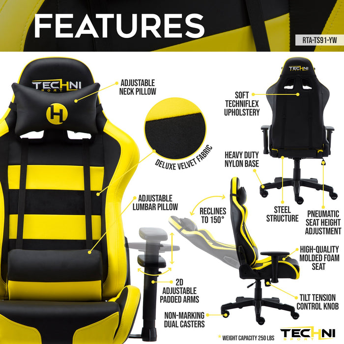 Techni Sport High-Quality PU Leather Gaming Chair