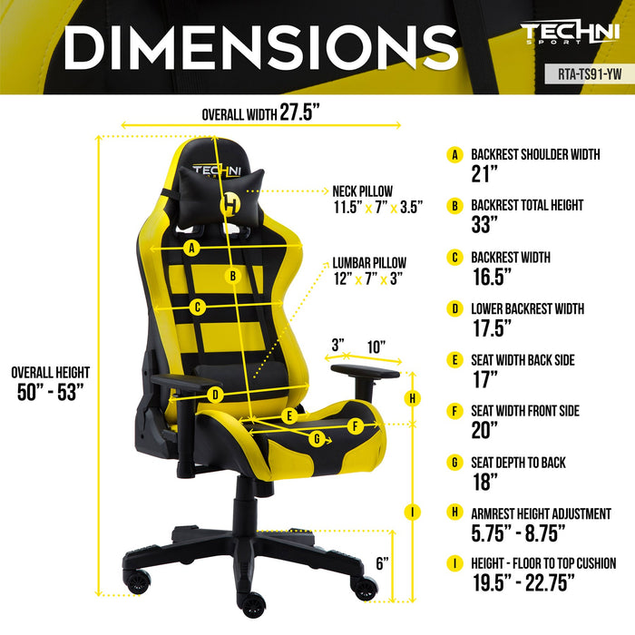 Techni Sport High-Quality PU Leather Gaming Chair