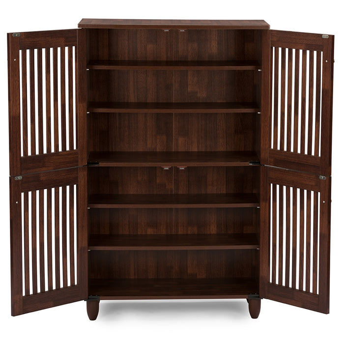 Fernanda Contemporary (4-Door) Wood Shoe Cabinet