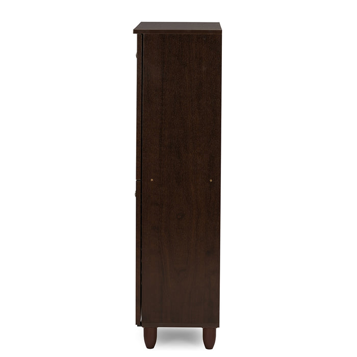 Winda Contemporary (4-Door) Wood Shoe Cabinet