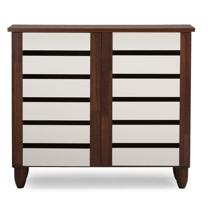 Gisela Contemporary (2-Tone) Wood Shoe Cabinet