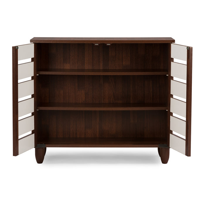 Gisela Contemporary (2-Tone) Wood Shoe Cabinet