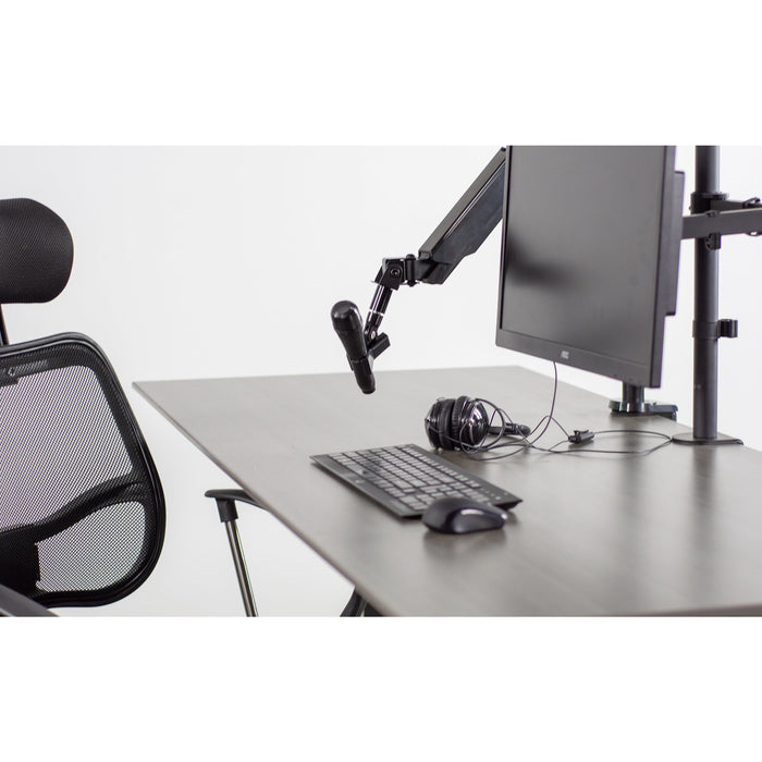 Pneumatic Arm Microphone Desk Mount with Mounting Clamp