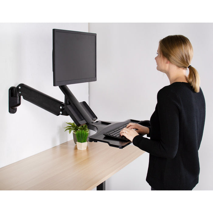 Monitor Keyboard Counterbalance Sit-Stand Wall Mount