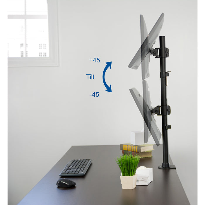 Dual Vertical Monitor Desk Mount
