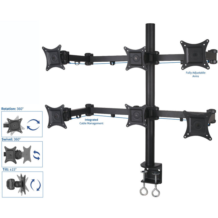 Hex Monitor Desk Mount for 13" to 24" Screens
