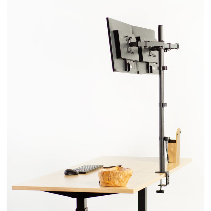 Extra Tall Dual Monitor Stand Up Desk Mount