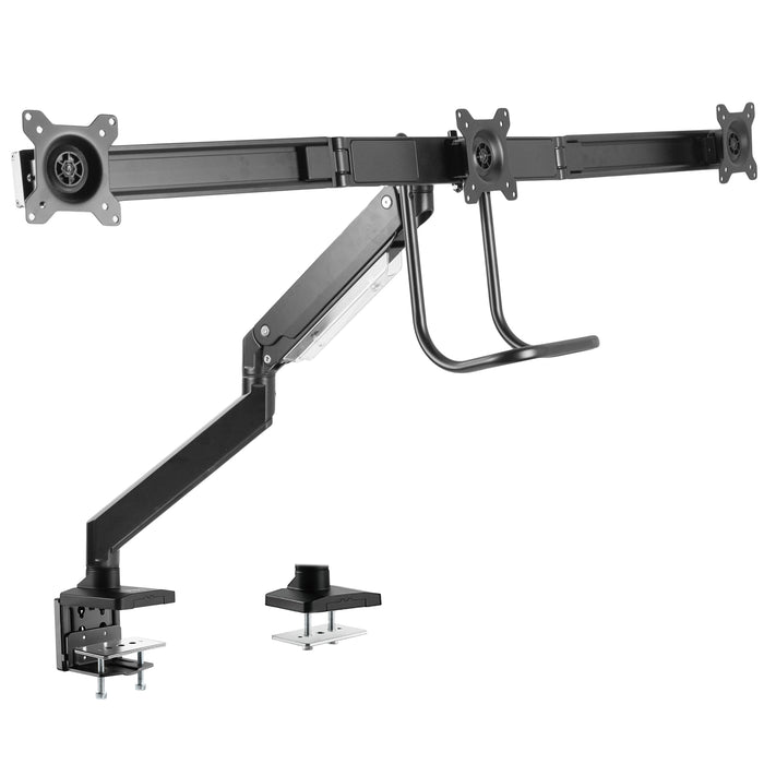 Pneumatic Arm Triple Monitor Desk Mount