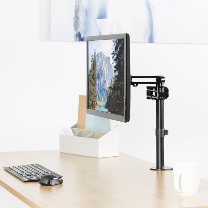 Single Monitor Desk Mount Stand with Articulating Arm Joint