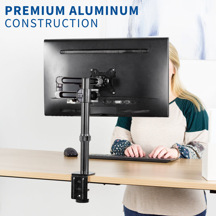 Single Monitor Desk Mount Stand with Articulating Arm Joint