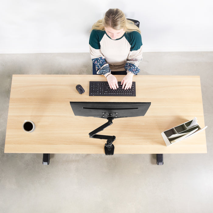 Single Monitor Desk Mount Stand with Articulating Arm Joint