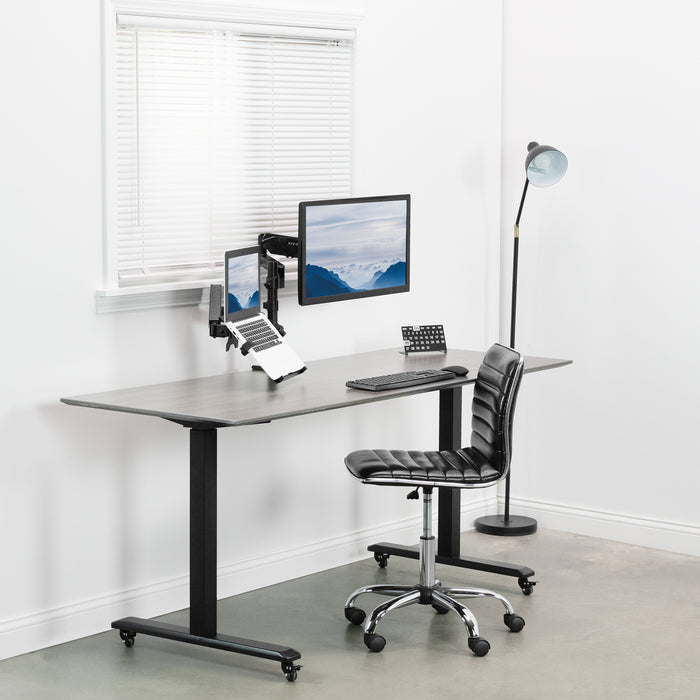 Pneumatic Arm Single Monitor and Laptop Desk Mount