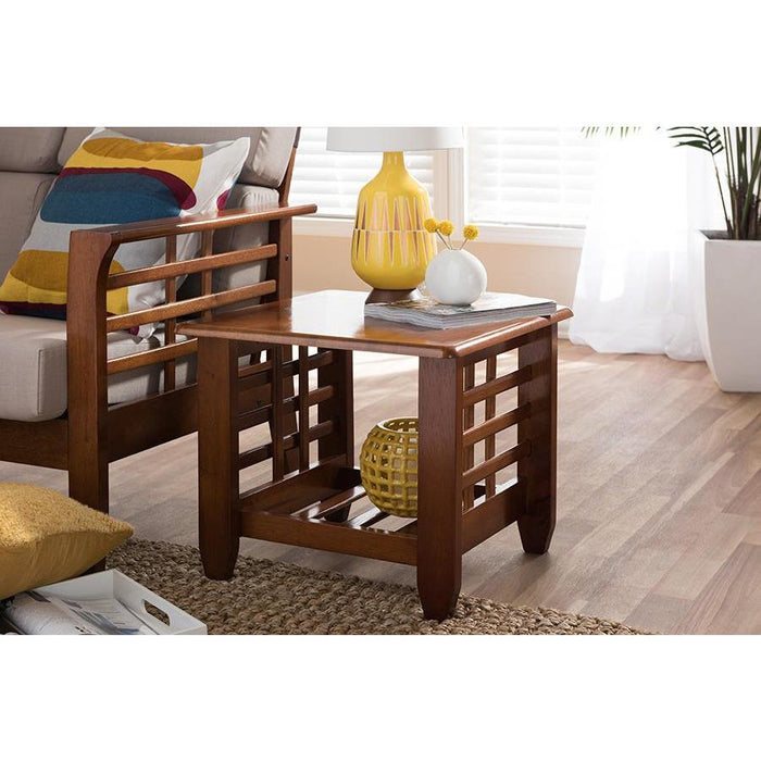 Larissa Contemporary Wood Coffee End Table