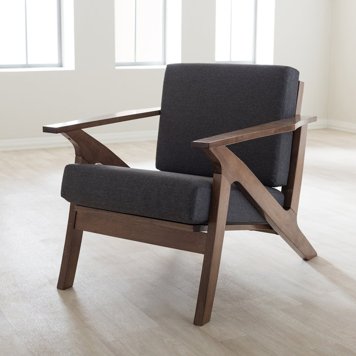 Cayla Mid-Century Wood Lounge Chair