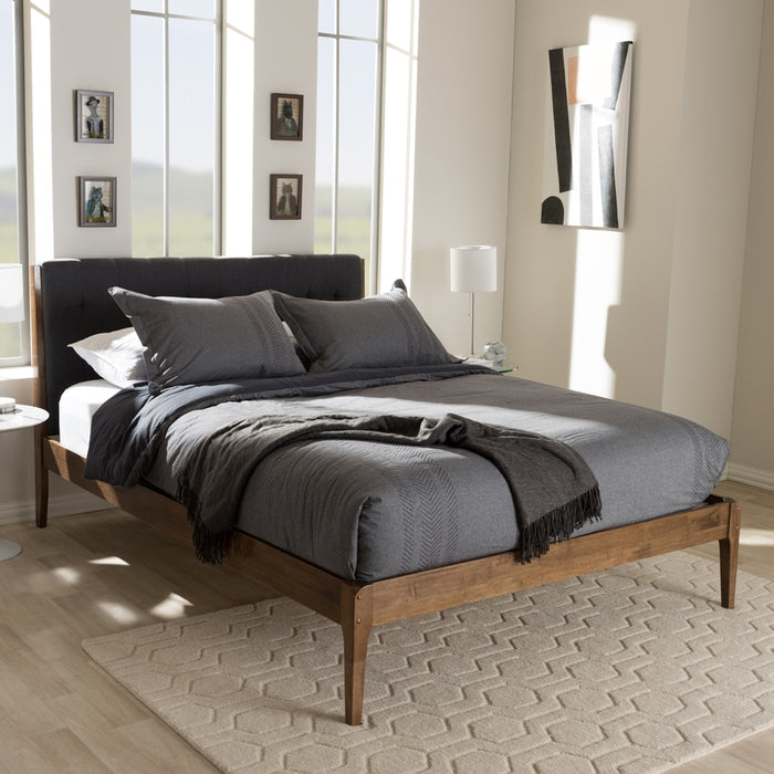 Clifford Mid-Century Wood Platform Bed