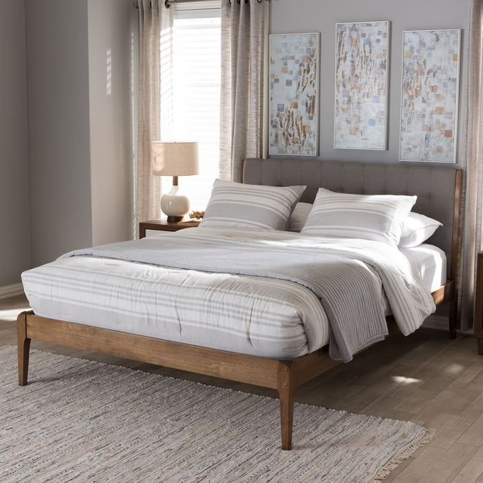Clifford Mid-Century Wood Platform Bed