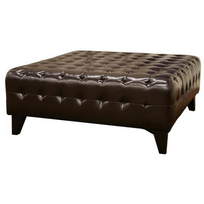 Pemberly Contemporary Leather Ottoman