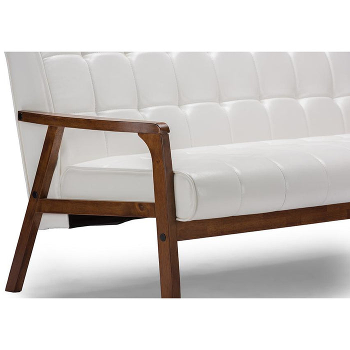 Baxton Mid-Century (3-Seater) Leather Sofa